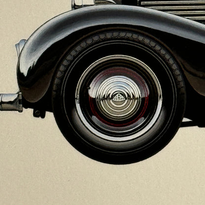 1937 Maybach Zeppelin D5 8 Sport Cabriolet by Spohn Illustration Art Hand Drawn