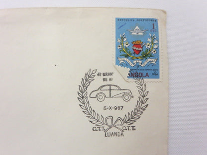 Vintage 4e Grande Rally de Angola Commemorative Postage Stamp on Envelope 