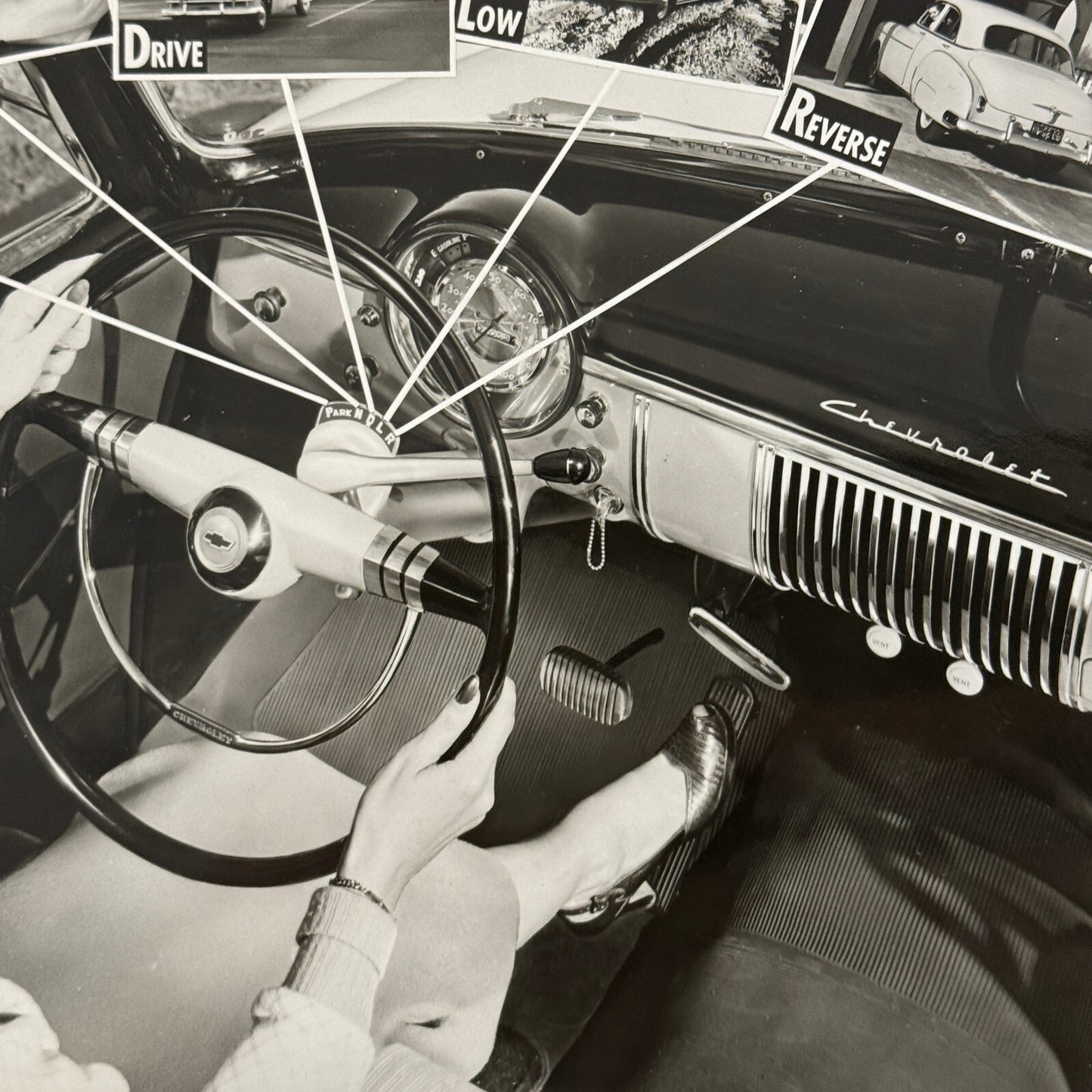 1950 Chevrolet Powerglide Driving Control Factory Press Photo Photograph Vintage