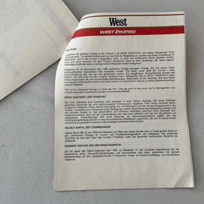 1987 West Zakspeed Racing Team Press Kit Photos Slides Martin Brundle GERMAN