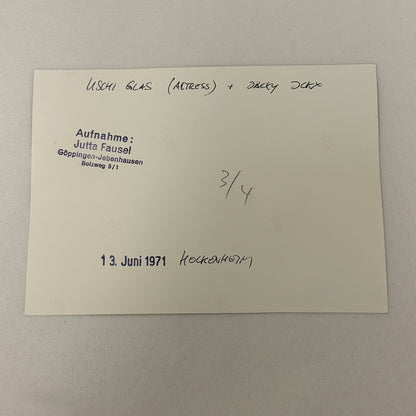 Vintage Racing Photo 1971 Hockenheim Jacky Ickx with Actress Uschi Glas