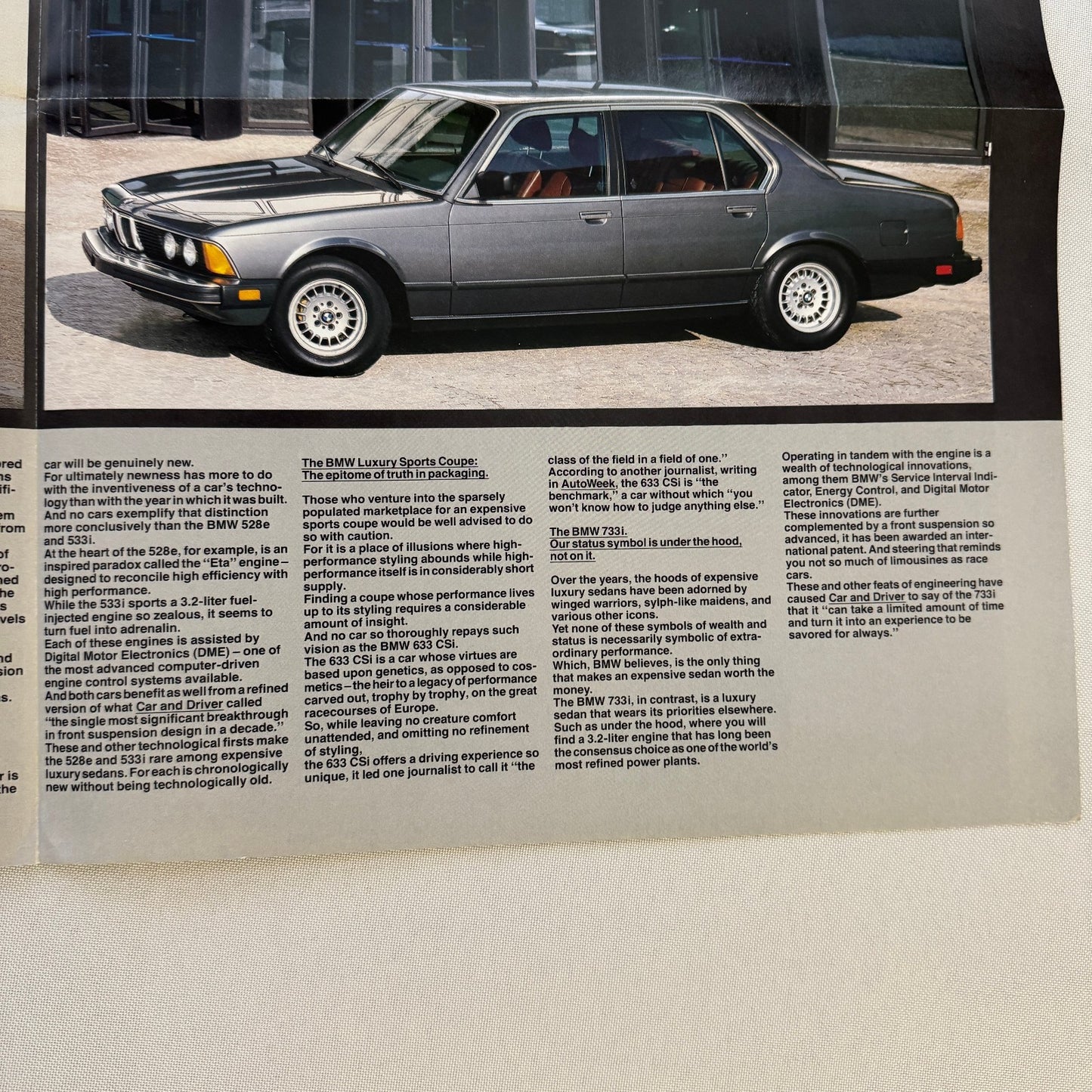 1983 BMW Sales Brochure Catalog 318i 528e 533i 633 CSi 733i 633CSi