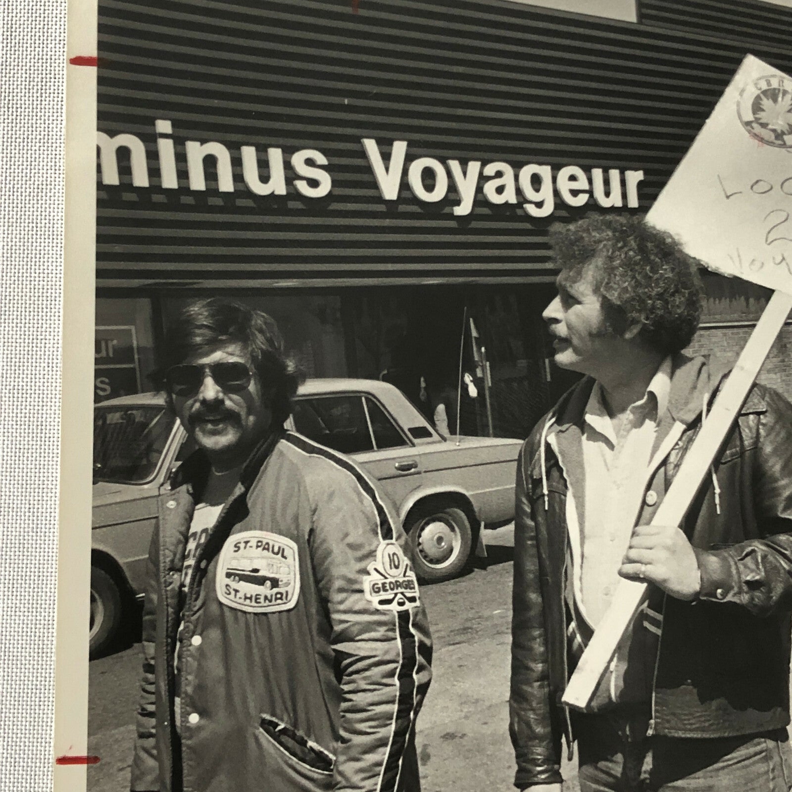 Vintage Labor Strike Photo Photograph Print Voyageur Colonial Bus Line Workers 