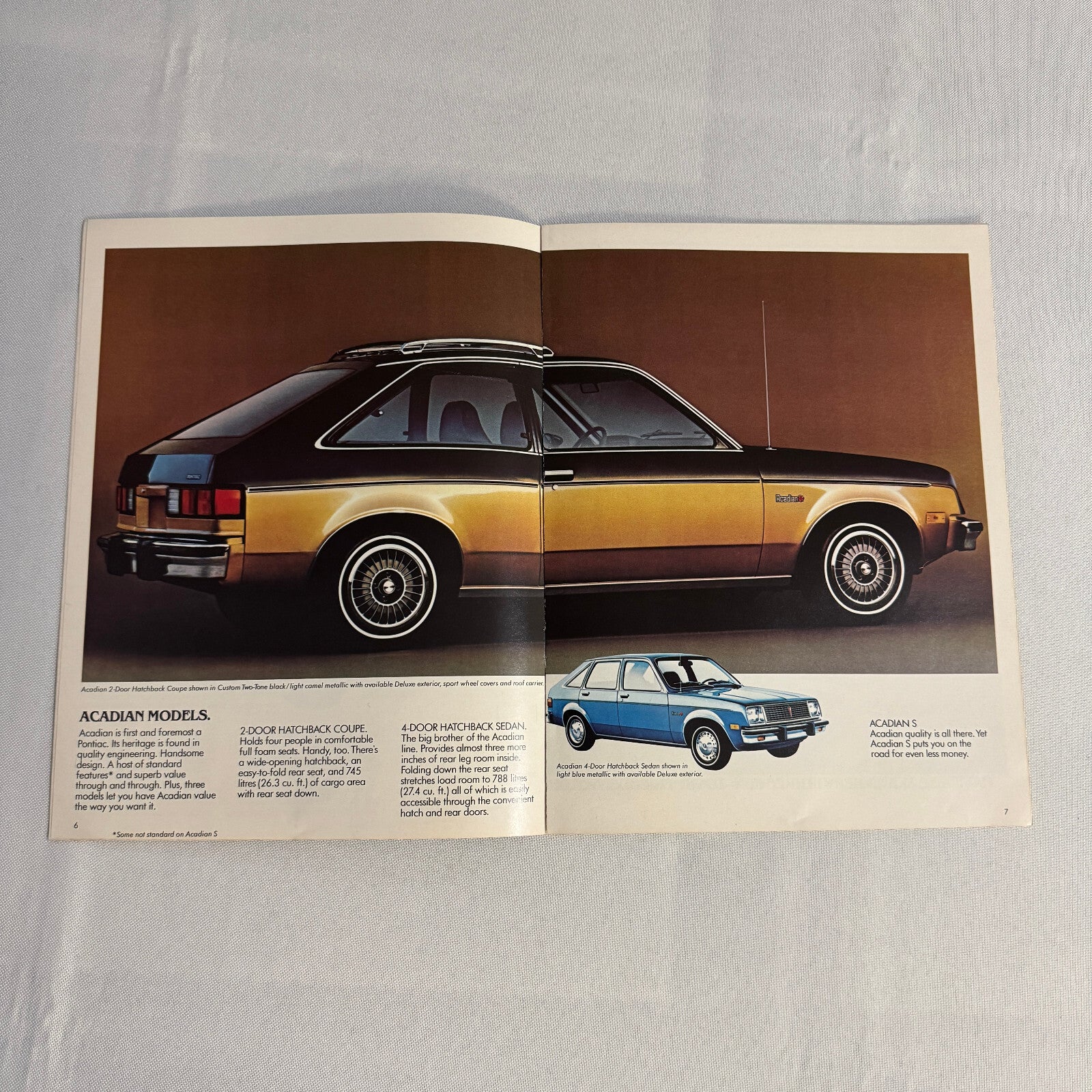 1980 Pontiac Acadian Car Sales Brochure Catalog Hatchback Coupe Sedan Acadian S