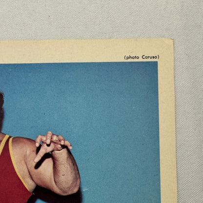 Vintage Wrestling Print Insert Gilles the Fish Poisson Quebec French 1973