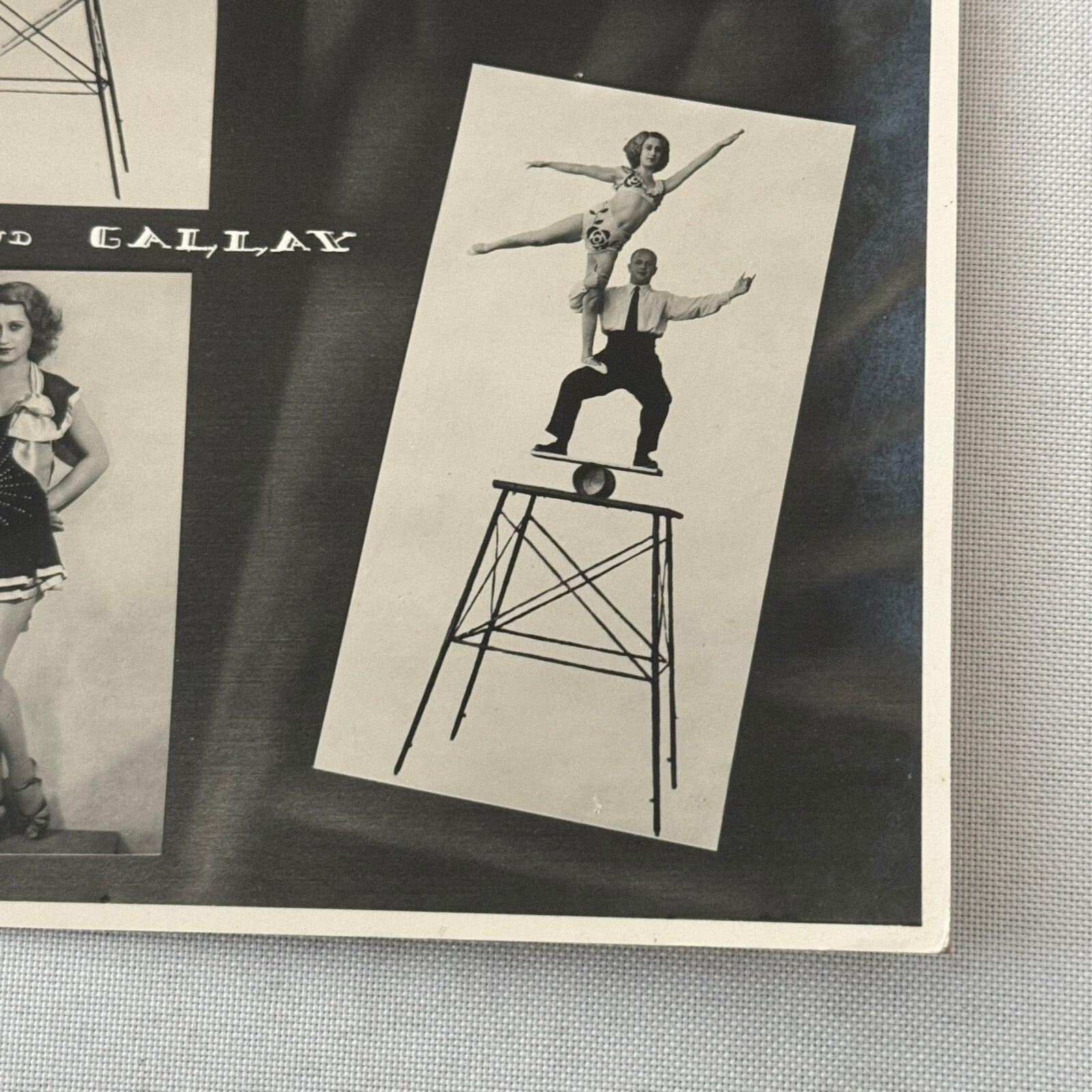 Vintage Circus Acrobat Balancing Act Photo Photograph Zaza and Gallai