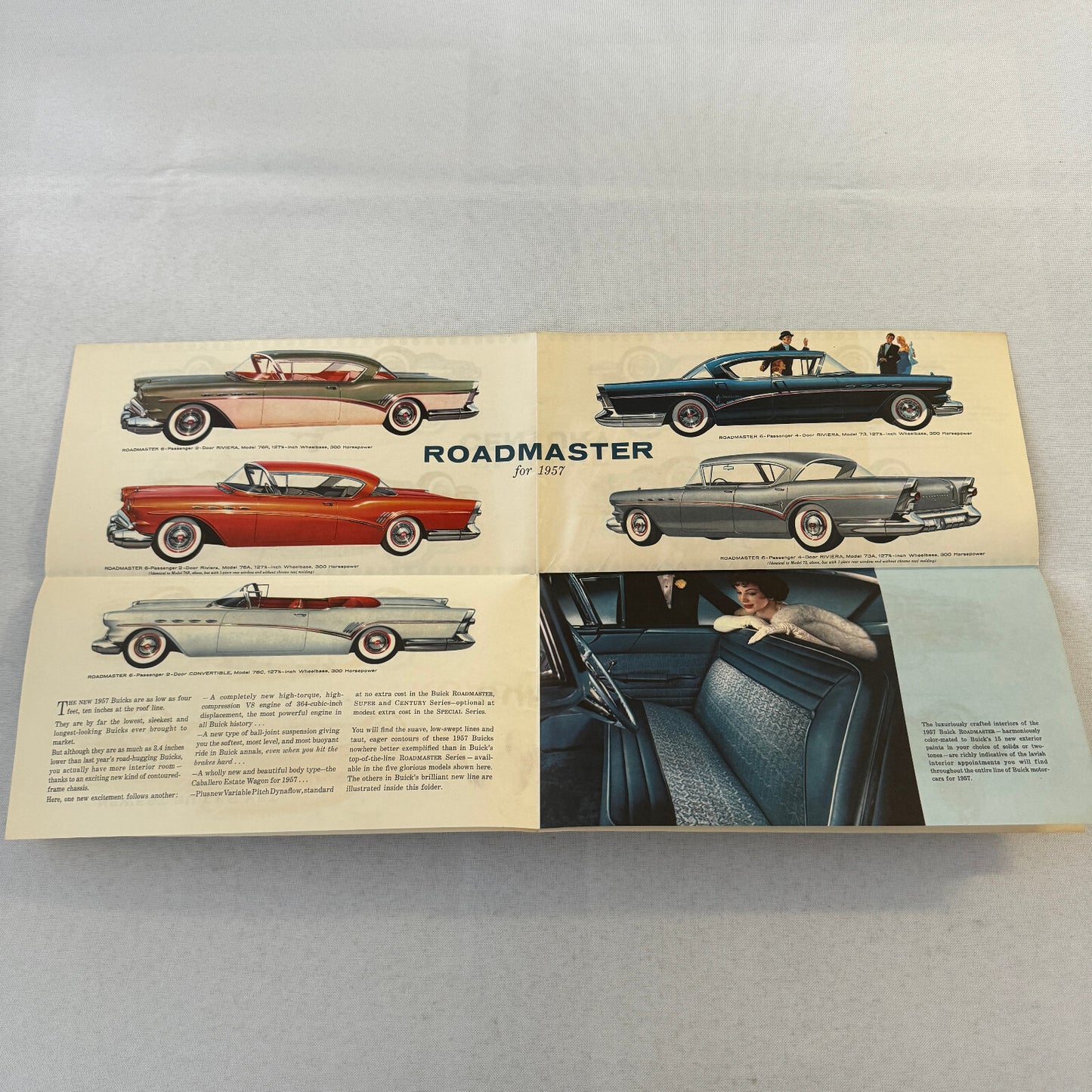 1957 Buick Car Sales Brochure Catalog Roadmaster Super Century Special Vintage