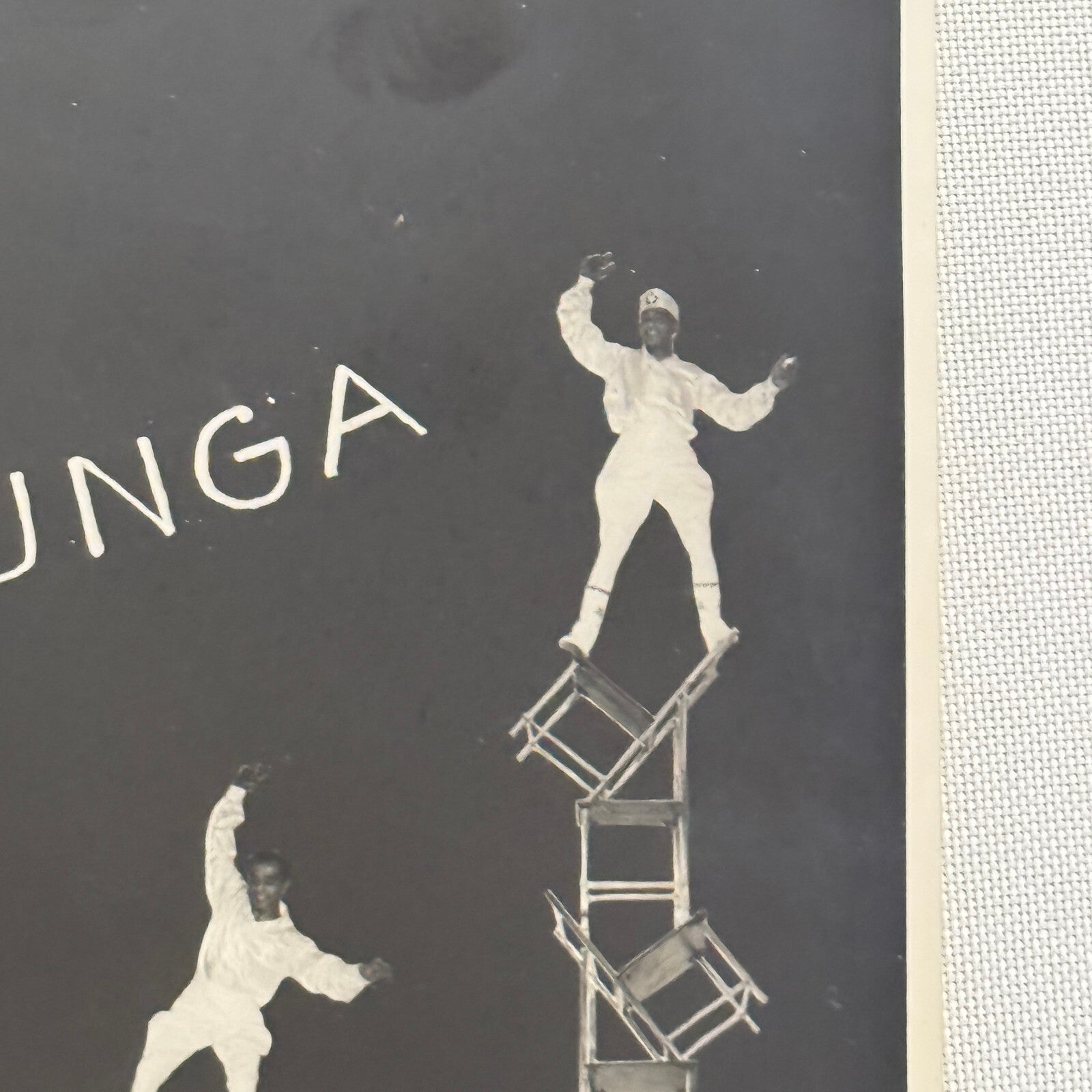 Vintage Circus Photo Acrobat Juggling Balancing Act Sensational Gunga Photograph