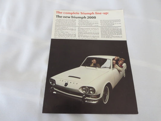 1966 Triumph Brochure 2000 TR-4A Spitfire MK2 1200
