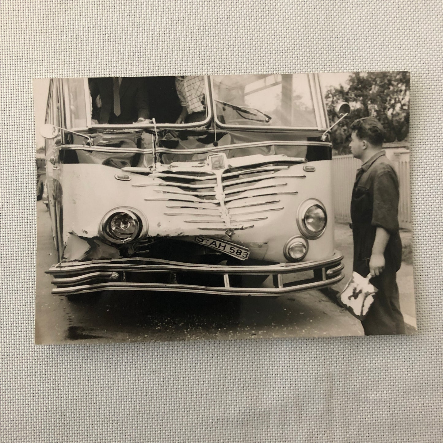 Vintage Bus Accident Wreck Photo Photograph Print Lot of 3 Germany 