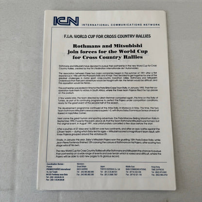 Rothmans Mitsubishi Pajero Rally Rallye Racing Press Kit 1993 FIA Cross Country