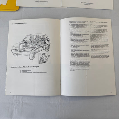 1980 Renault 5 Safety Testing Car Press Kit Brochure Photos Vintage GERMAN Text