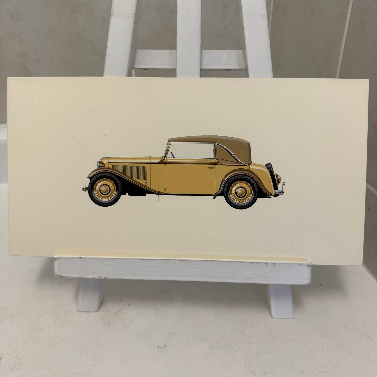 1934 Adler Trumpf Cabriolet Car Automobile Illustration Art Drawing Hand Drawn