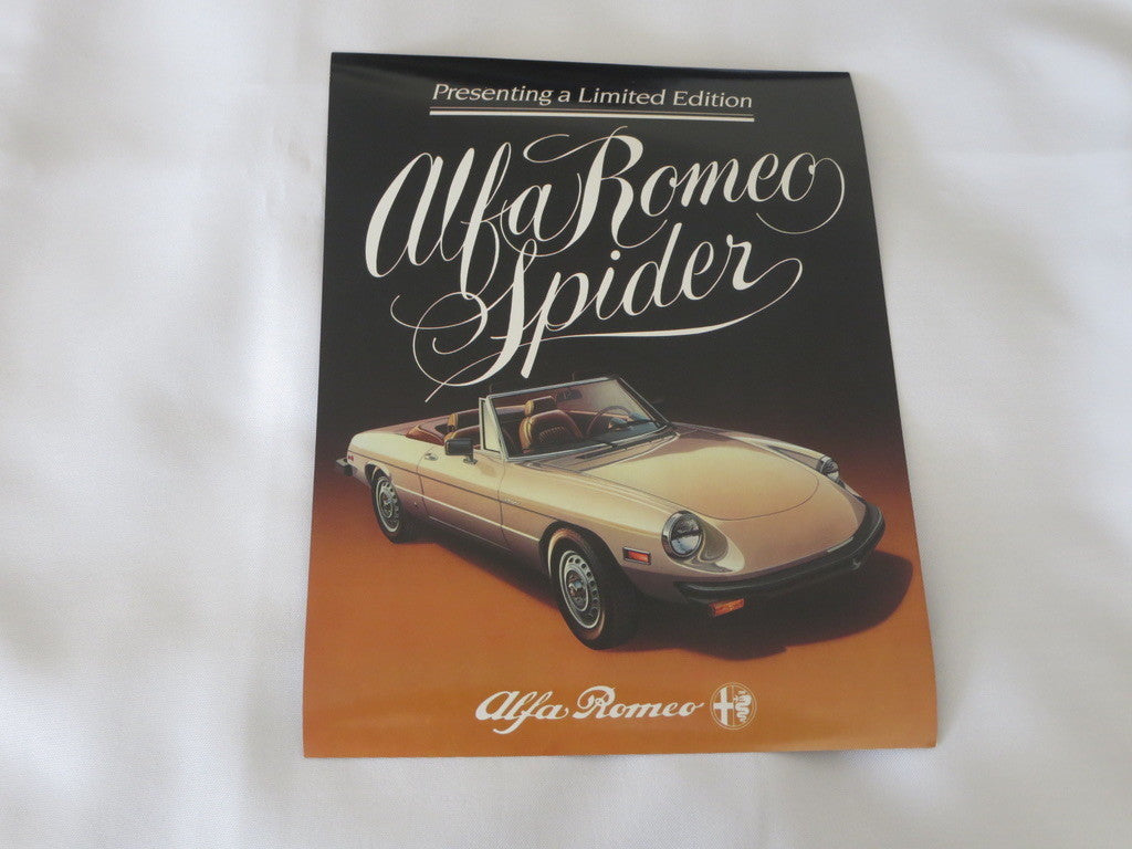 1982 ? Alfa Romeo Spider Limited Edition / Special Edition Sales Brochure 