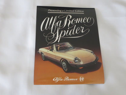 1982 ? Alfa Romeo Spider Limited Edition / Special Edition Sales Brochure 