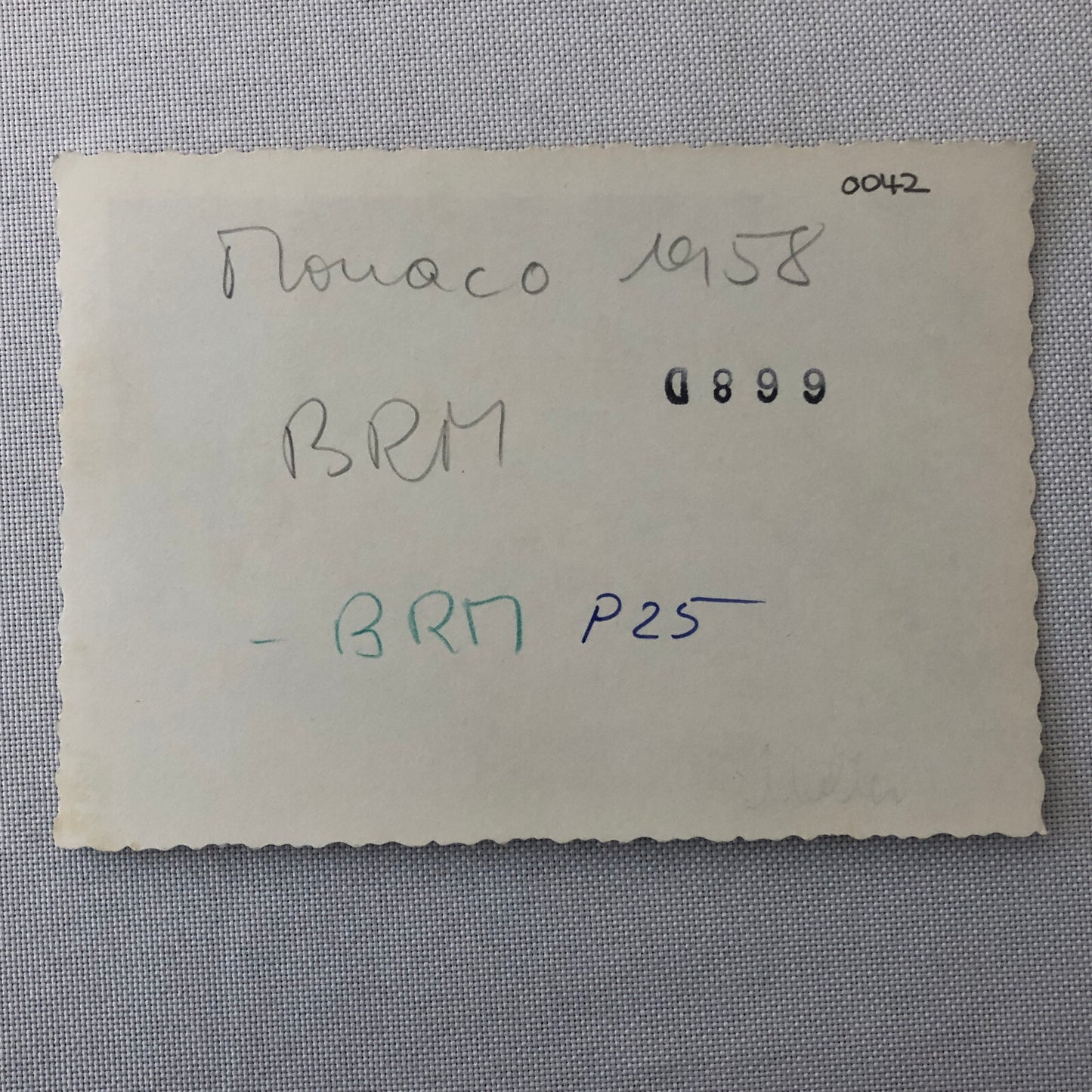 Vintage Racing Photo Photograph BRM Car 1958 Monaco Grand Prix