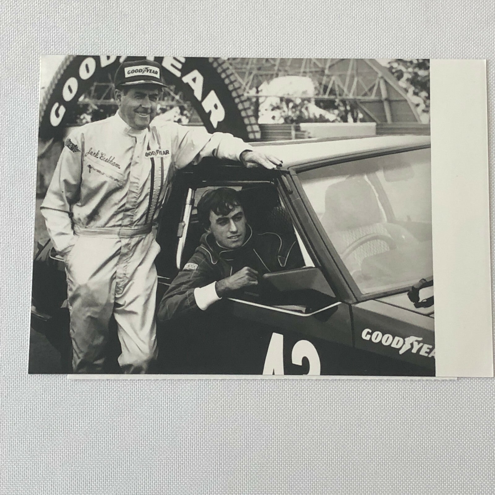 Vintage Racing Photo Photograph Jack Brabham Driver with Car 