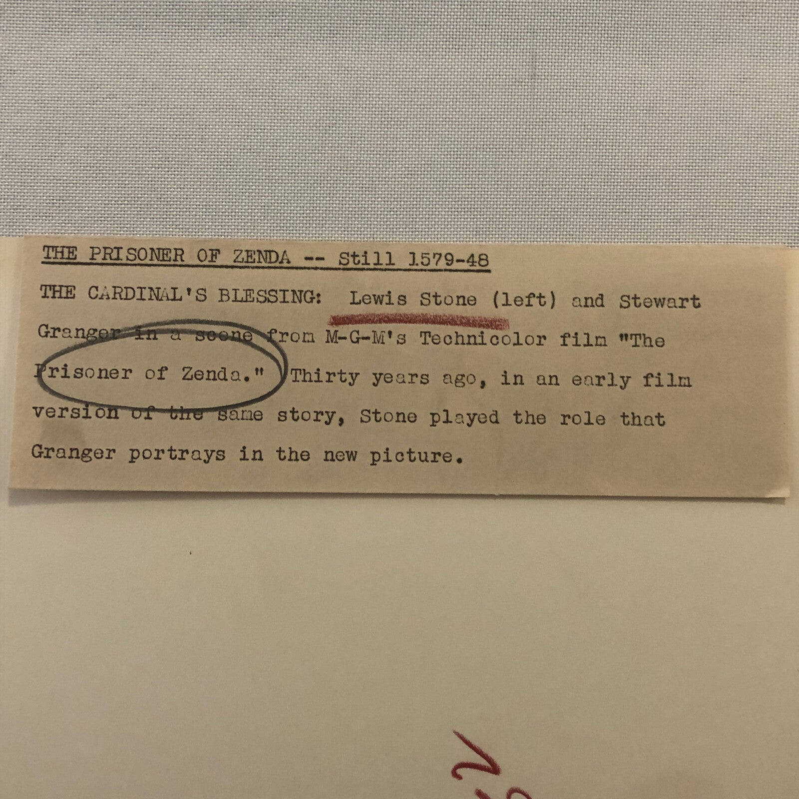 The Prisoner of Zenda Movie Film Press Photo Photograph Lewis Stone +