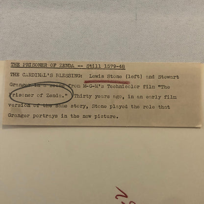 The Prisoner of Zenda Movie Film Press Photo Photograph Lewis Stone +