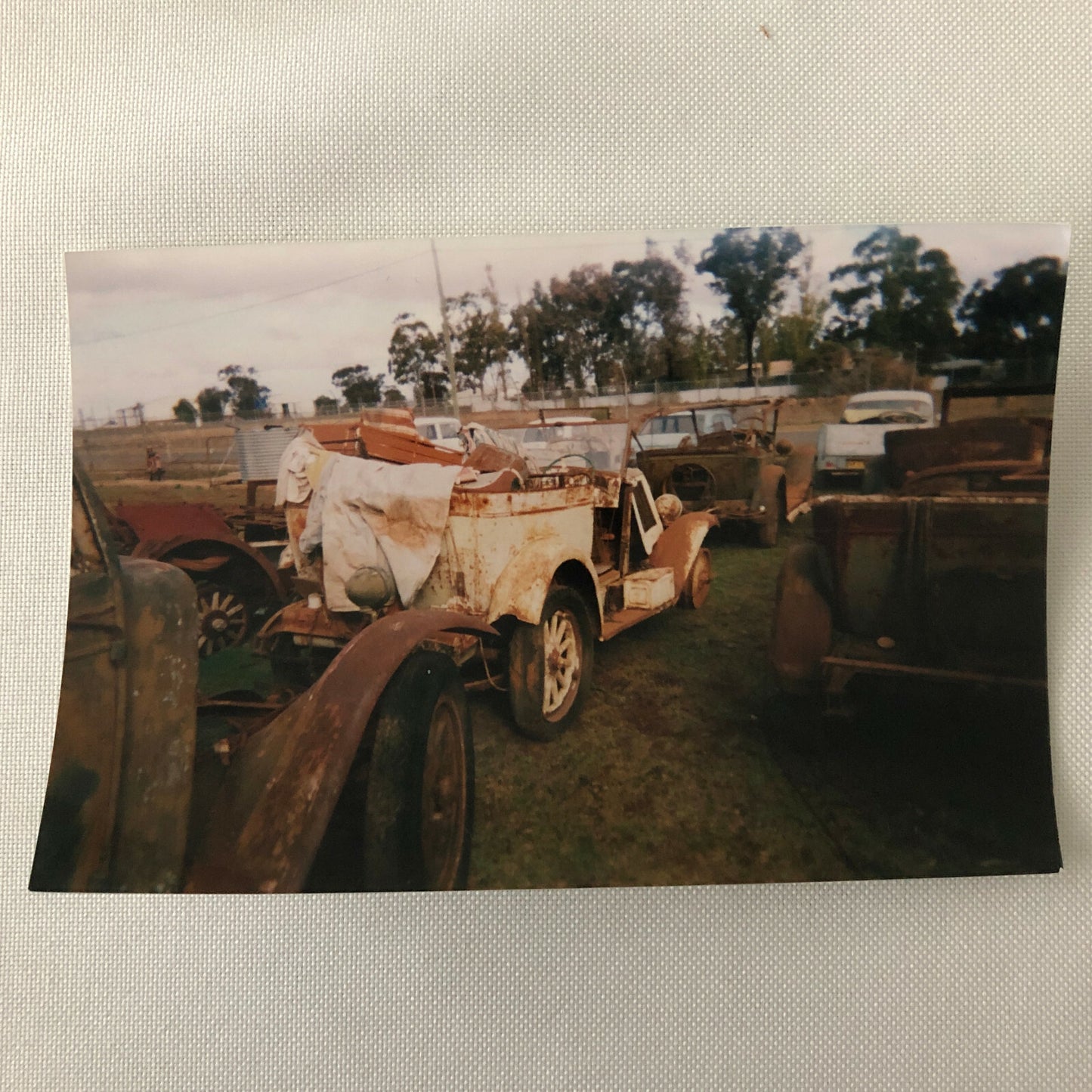 Vintage Chevrolet Car Junk Yard Photo Photograph Print Lot of 2 - 1927 and 1928