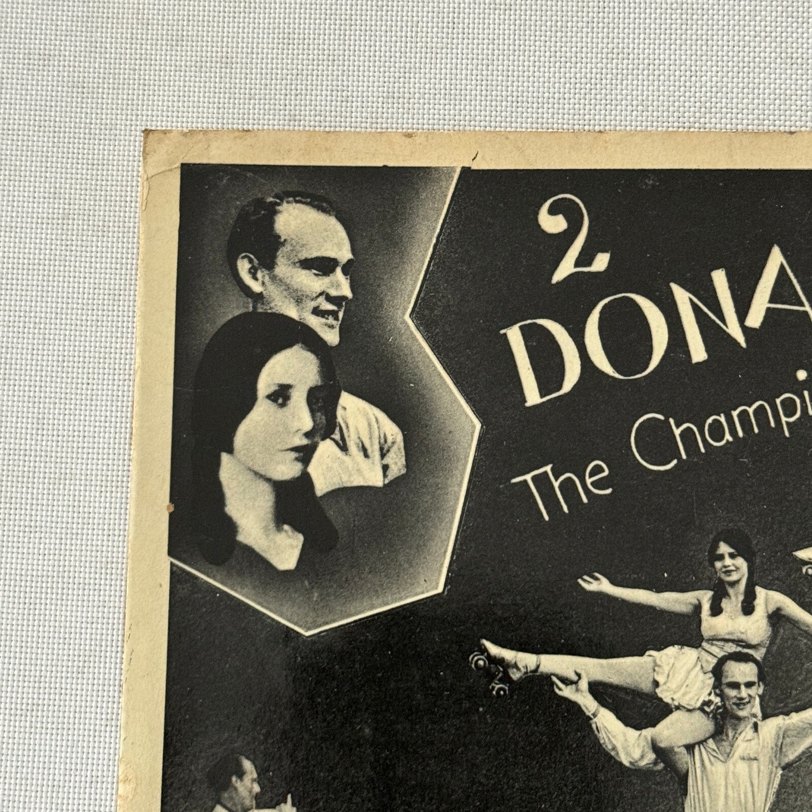 Vintage Circus Rollerskating Roller Skate Act Postcard Post Card 2 Donalds