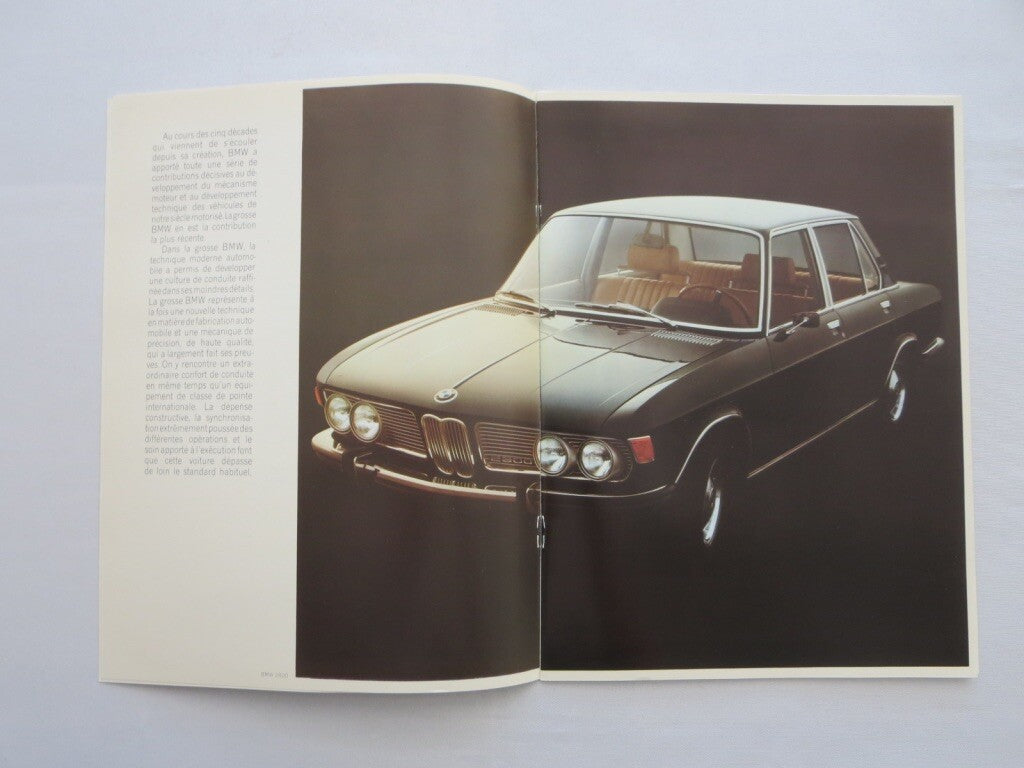 1969 1970 BMW 2500 & 2800 Sales Brochure Catalog FRENCH TEXT
