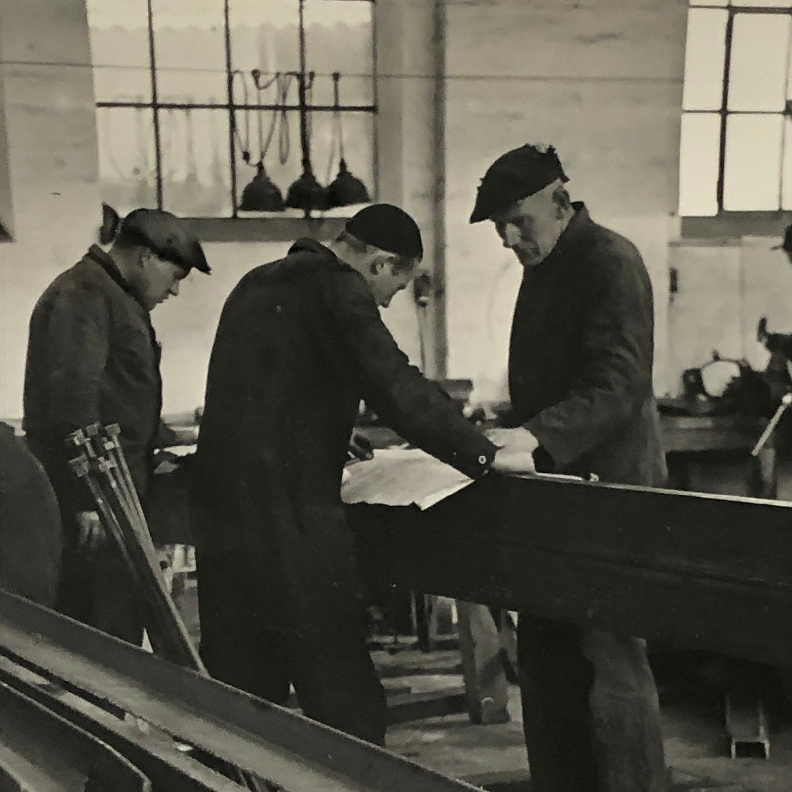 Antique Vintage Factory Company Industrial Workers Photograph ERGO Trailer