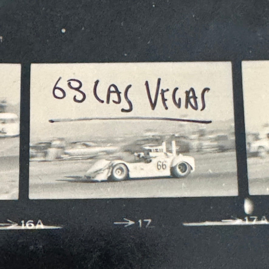 Vintage 1969 Las Vegas Can Am Racing Photo Contact Sheet Photograph Chaparral