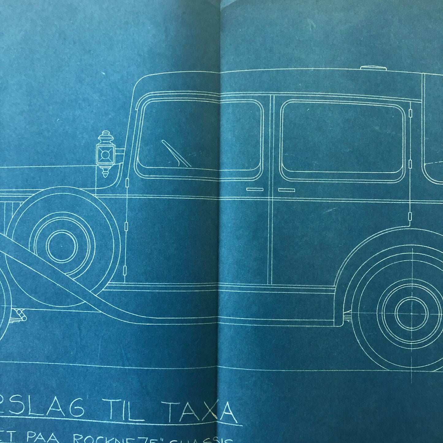 1932 Coachbuilder Car Design Blueprint Rendering Blue Print Taxi Body Style