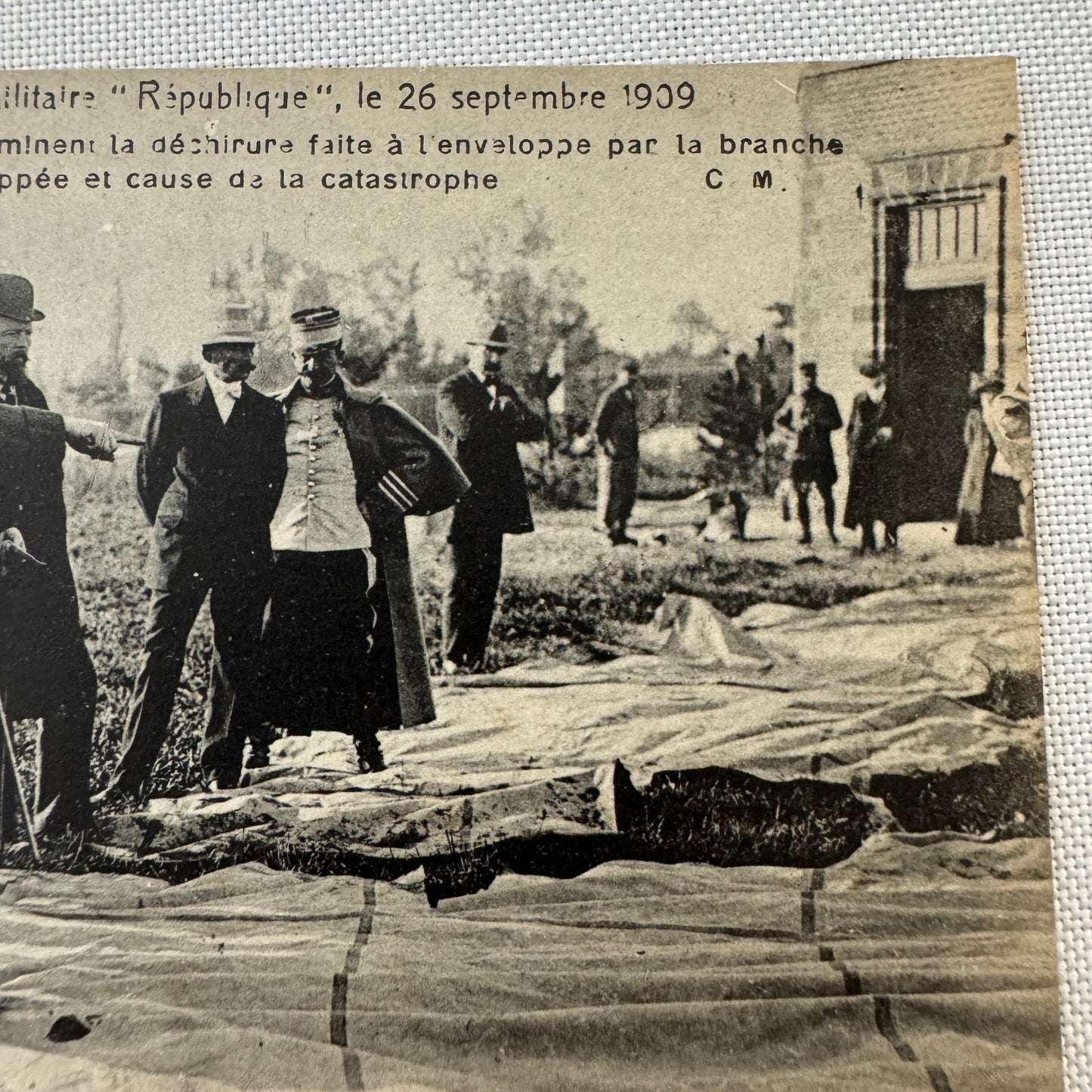 Vintage Zeppelin Airship Dirigible Postcard French Republique Military Disaster