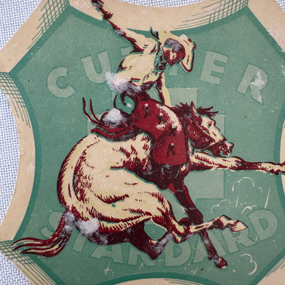 Vintage Rodeo Event Advertising Label 1940s