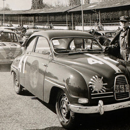 Vintage Saab Racing Car Photo Photograph Print Fiat