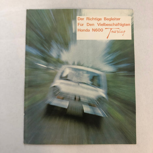 Honda N600 Touring Car Sales Brochure Catalog GERMAN Text European Vintage