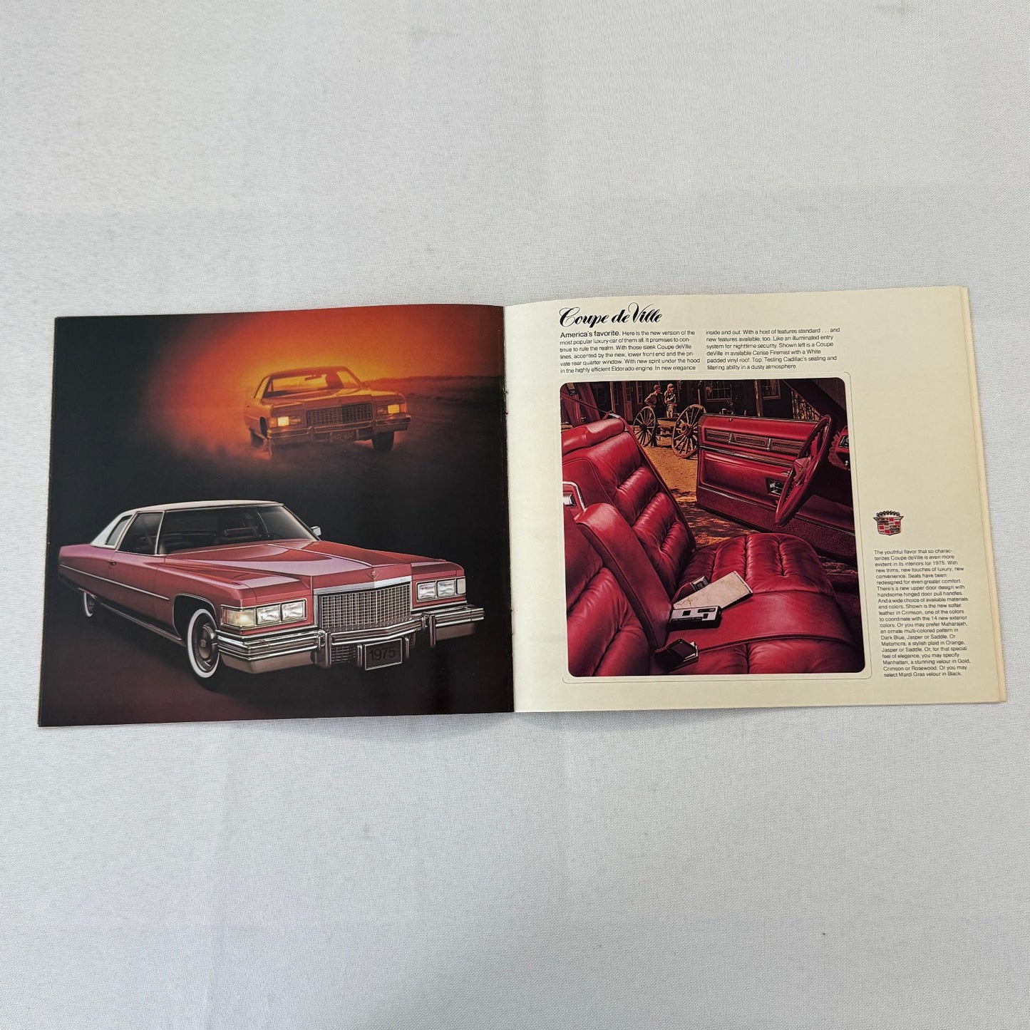 1975 Cadillac Car Sales Brochure Catalog Coupe DeVille Calais Eldorado +