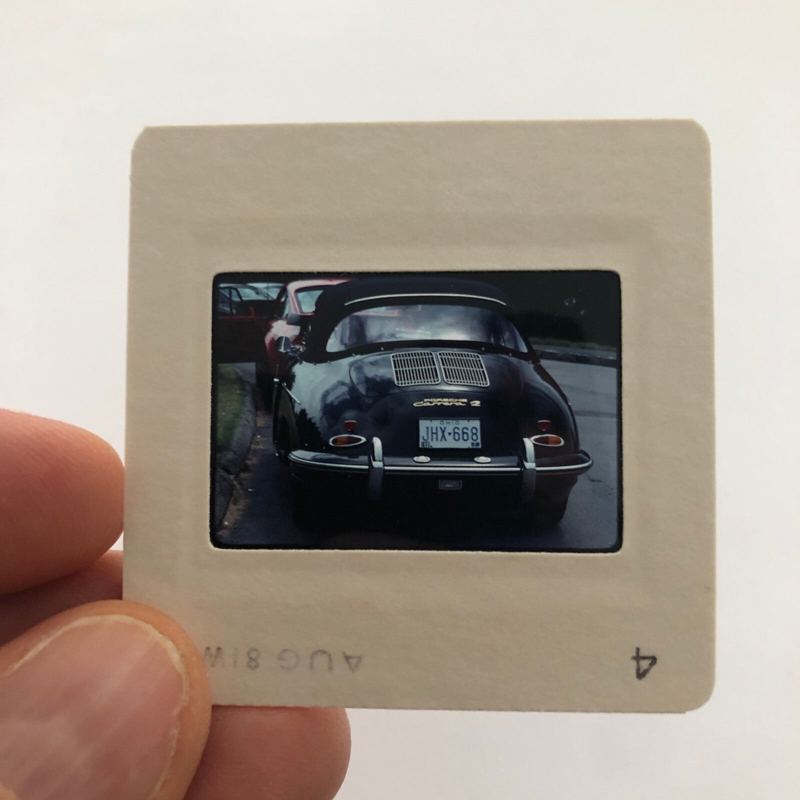 Porsche 356 Cabriolet Convertible Car Show 35mm Photo Slide Vintage 1981