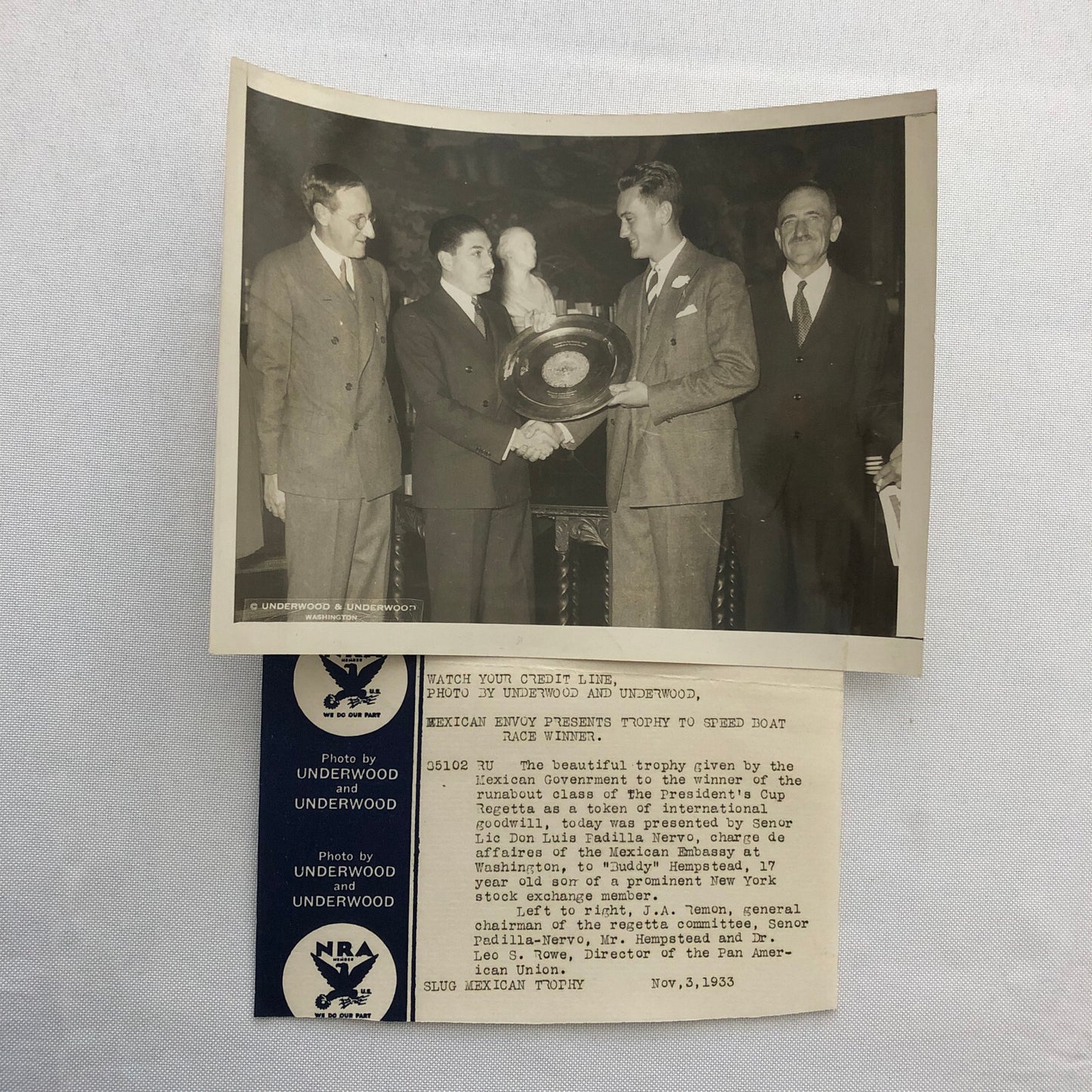Press Photo Boat Racing 1933 Speed Boat Race Winnner Presidents Cup Regatta