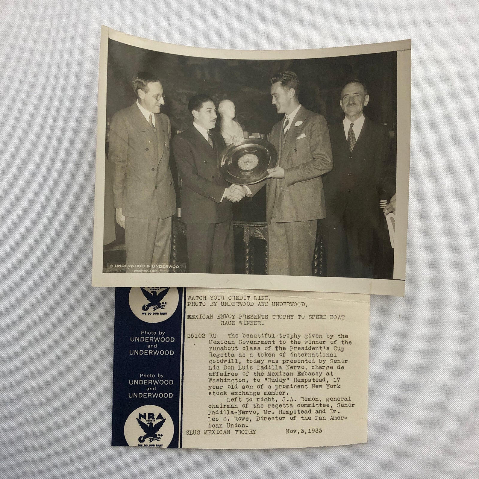 Press Photo Boat Racing 1933 Speed Boat Race Winnner Presidents Cup Regatta