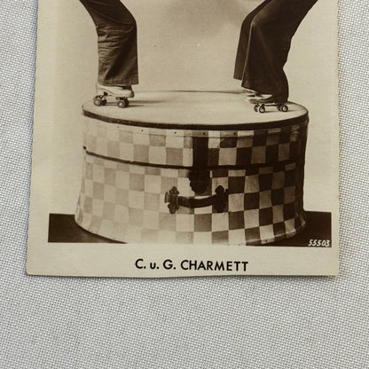 Roller Skating Circus Act Postcard Post Card Lot 2x Charmett European Skate