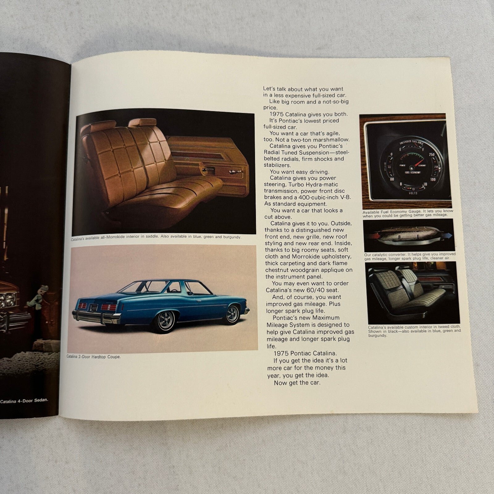 1975 Pontiac Grand Ville Brougham Catalina Bonneville Car Sales Brochure Catalog