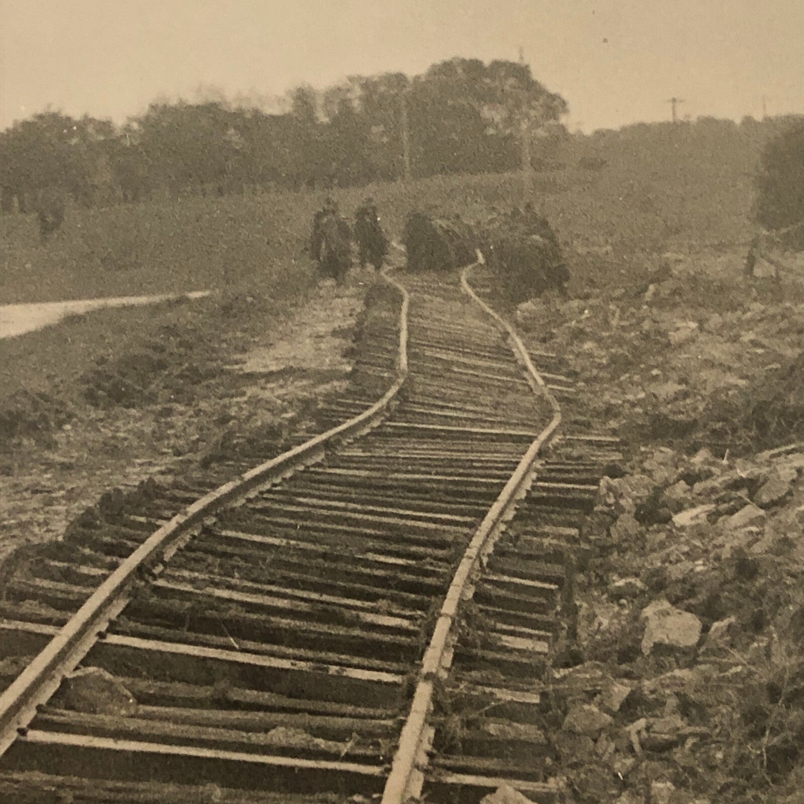 Press Photo Photograph Australia Flood Disaster Railway Train Track Damaged 1934