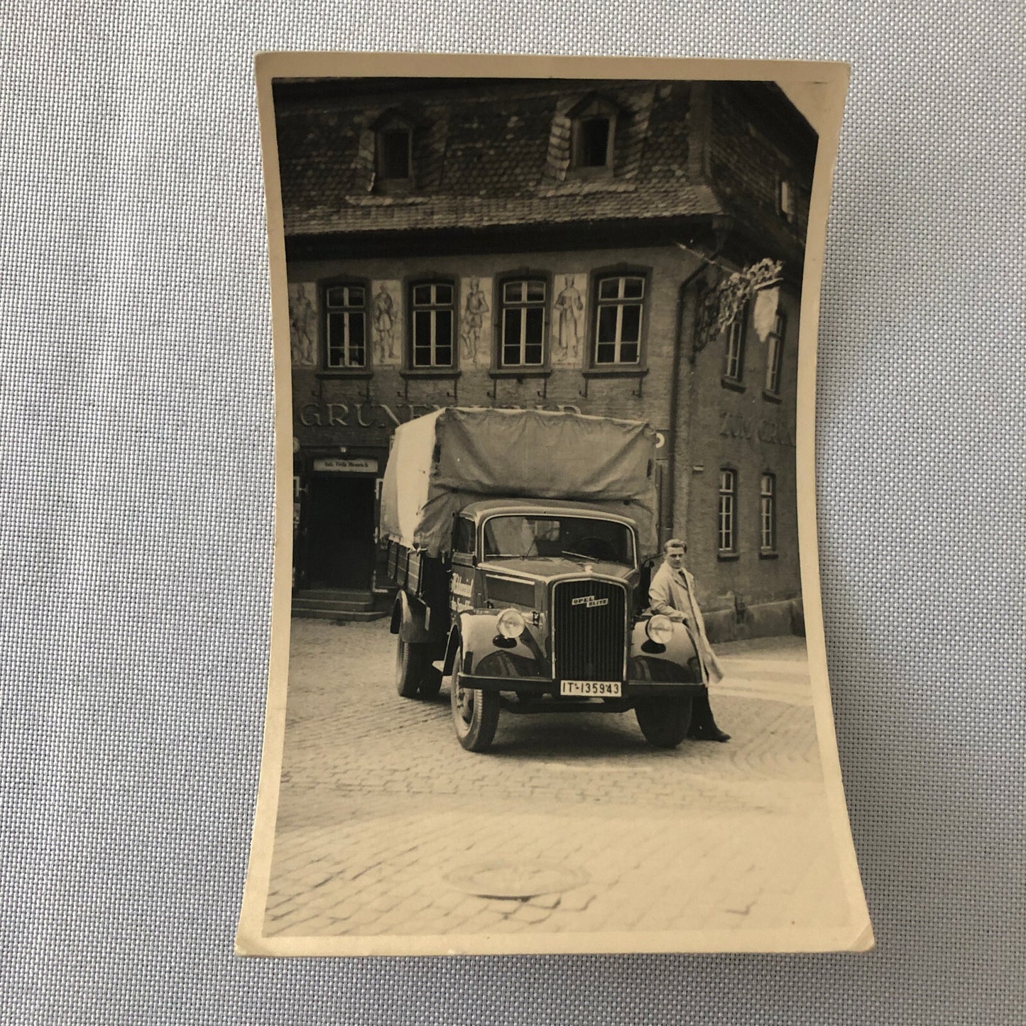 Vintage Photo Photograph Snapshot Man with Truck Germany  + AL22SM2