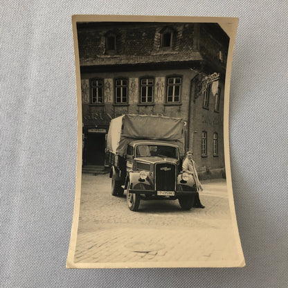 Vintage Photo Photograph Snapshot Man with Truck Germany  + AL22SM2