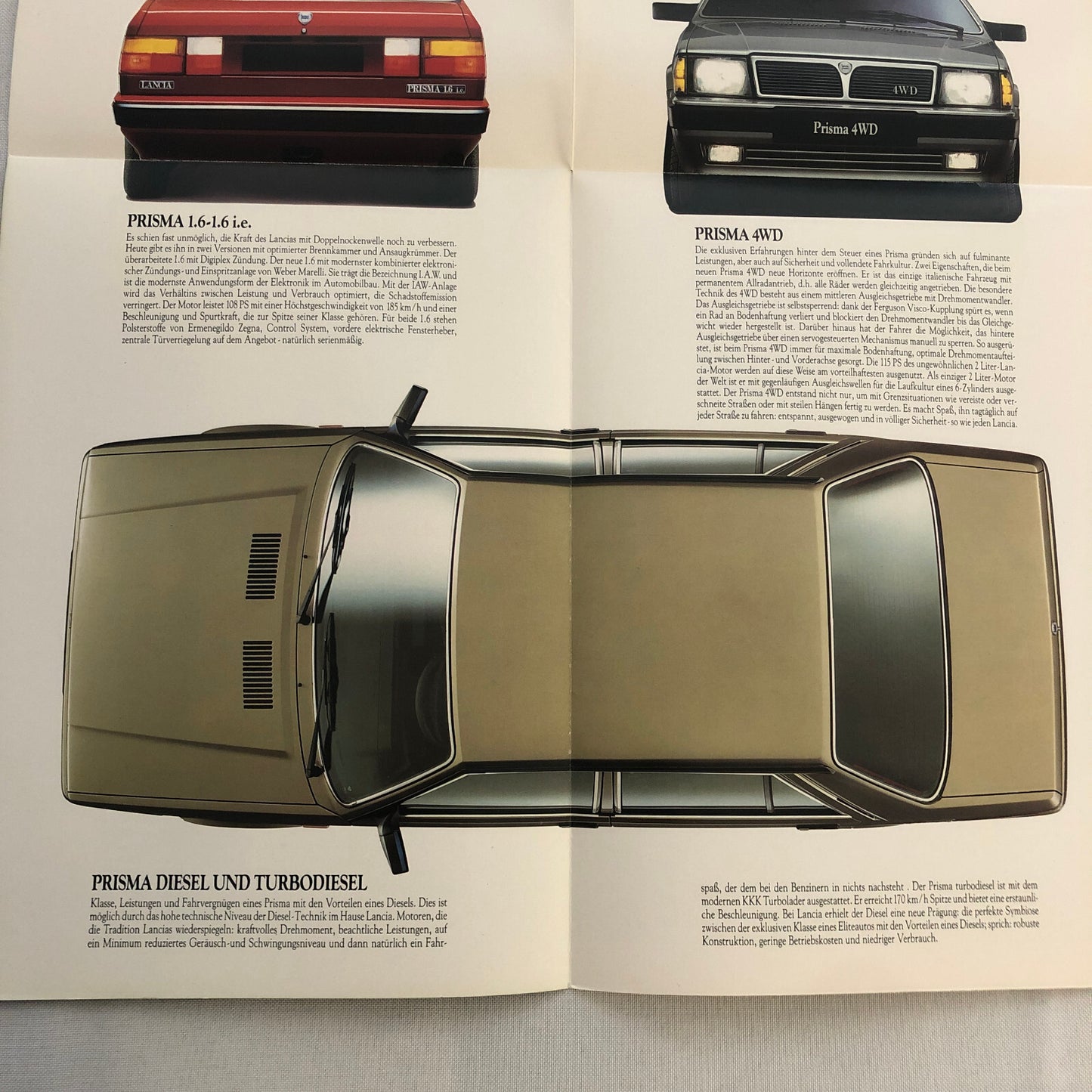 Lancia Prisma Car Sales Brochure Catalog German Diesel Turbo 1.3 1.5 1.6
