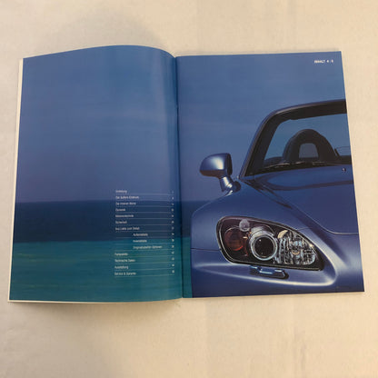 Honda S2000 Car Sales Brochure GERMAN Text European Market