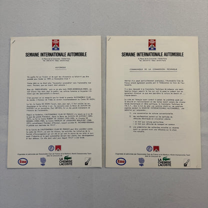1974 Automobile Club de France 80th Anniversary Press KIt Brochure Bugatti +
