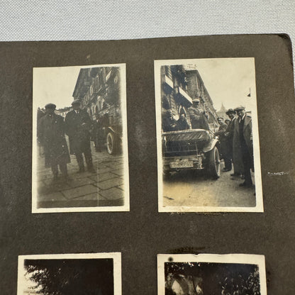 Vintage Photo Album Pages Car Automobile People Horse Cow Animals European