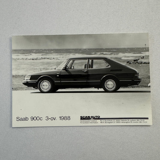 1988 Saab 900C Car Factory Photo Photograph Vintage Saab 900 C Print