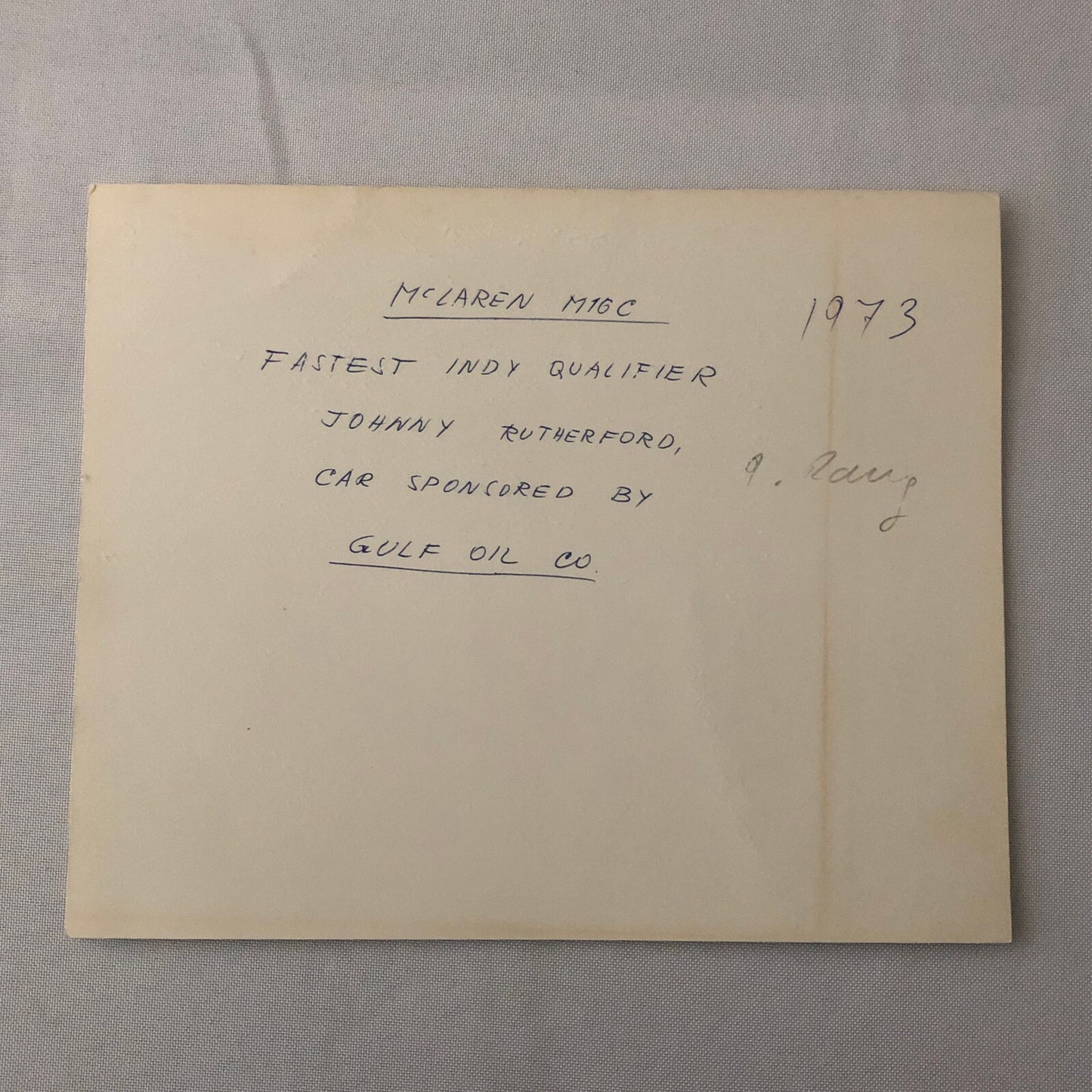 Vintage Indy Indianapolis Racing Photo Photograph Johnny Rutherford 1973 McLaren