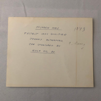 Vintage Indy Indianapolis Racing Photo Photograph Johnny Rutherford 1973 McLaren
