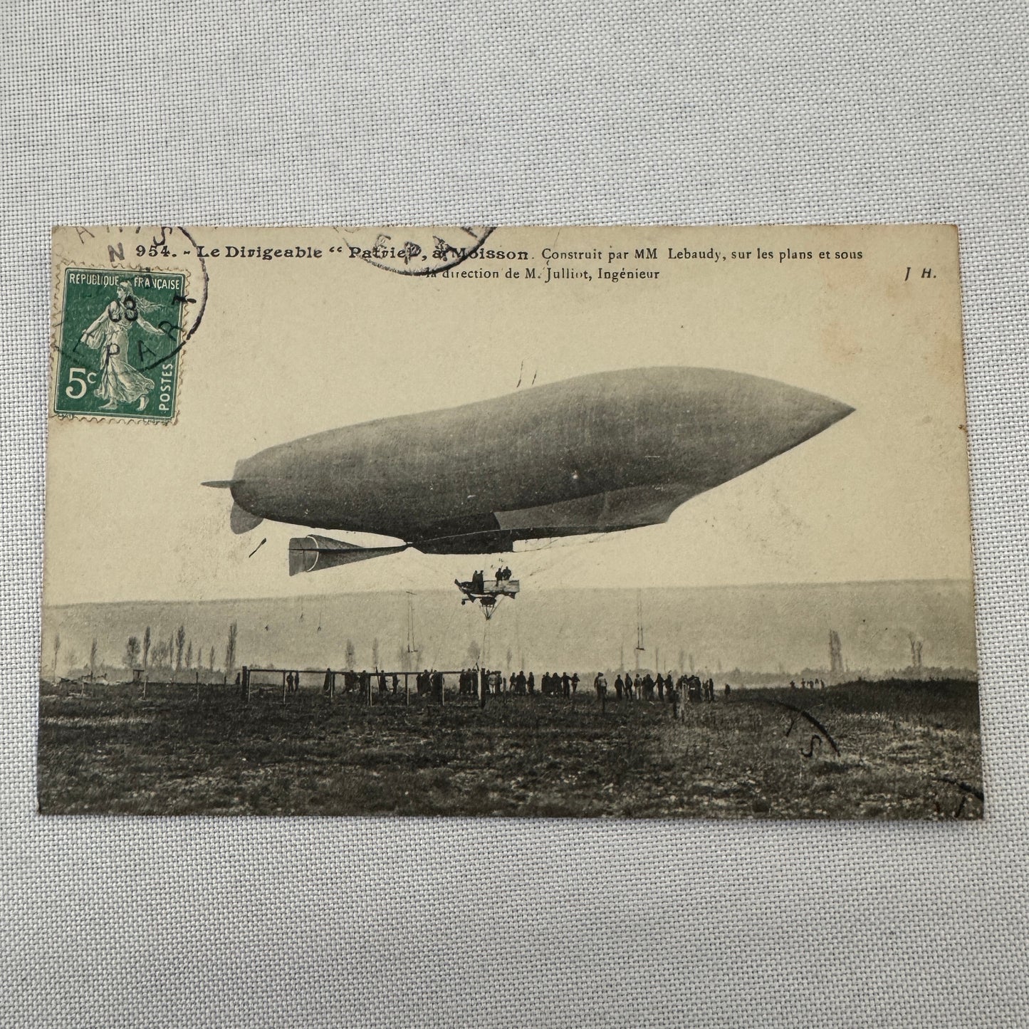 Vintage Military Airship Dirigible Zeppelin Patrie Postcard Post Card French